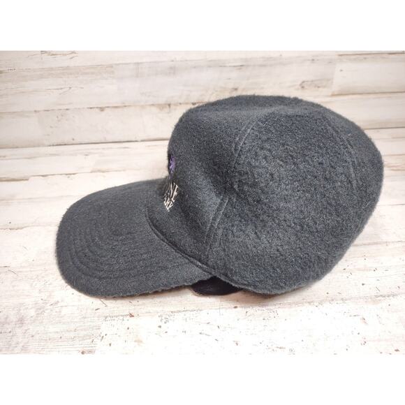 Vintage Yellowstone National Park Snowflake Black Fleece Fahrenheit Hat Cap - Picture 4 of 9